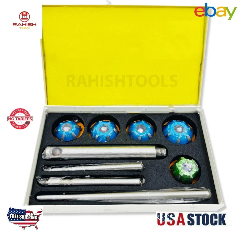 Carbide Tipped Valve Seat Face Cutter Set 5 Pcs Kit Cutters Tip USA RAHISHTOOLS