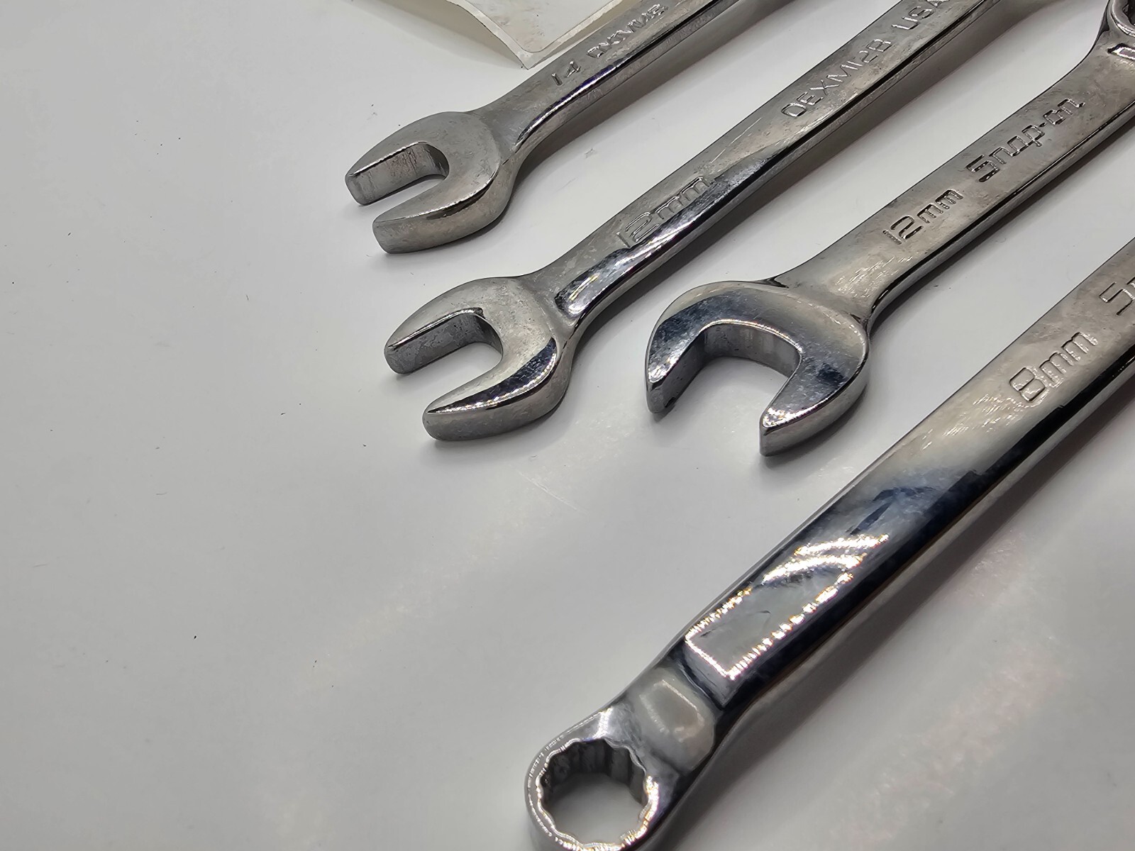 ( QTY 4 ) SNAP-ON TOOLS COMBINATION WRENCH / BOX WRENCH 14MM,12MM,12MM,8MM