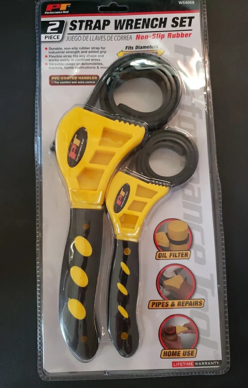 Performance Tool W54059 2-Piece 3/8″ To 6-1/2″ To Strap Wrench Set New
