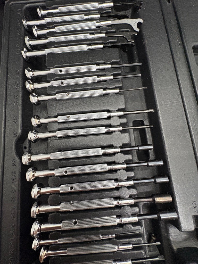 Vintage 25 Piece Alltrade Tool Set Pliers & Precision Screwdrivers W/Black Case