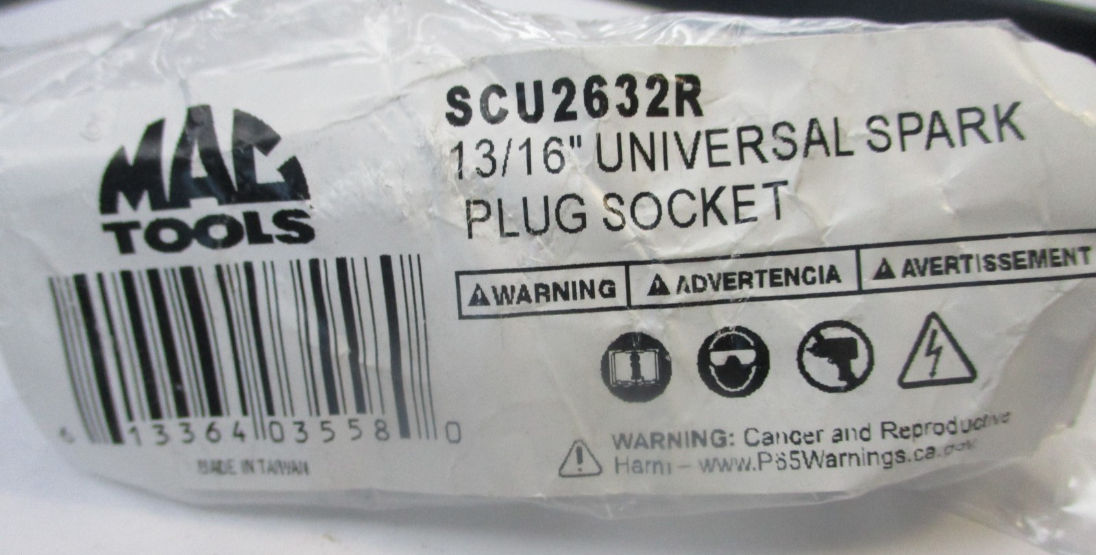 Mac SCU2632R 3/8″ Drive 6pt SAE 13/16″ Knurled Universal Spark Plug Socket New