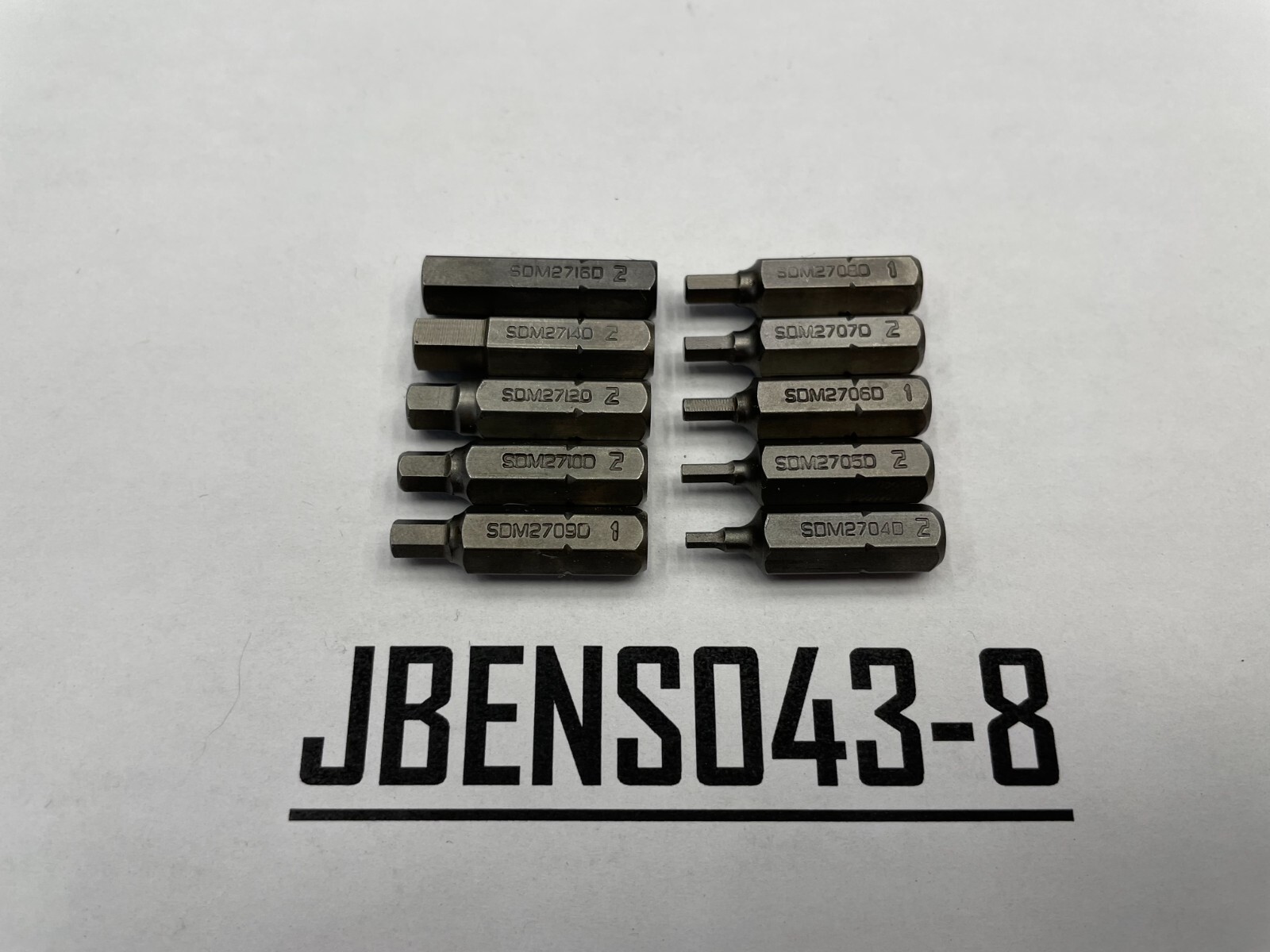 Snap-on Tools USA NEW 10pc 1/4″ Hex Drive 1/16″ up to 1/4″ SAE Hex Bit Lot Set