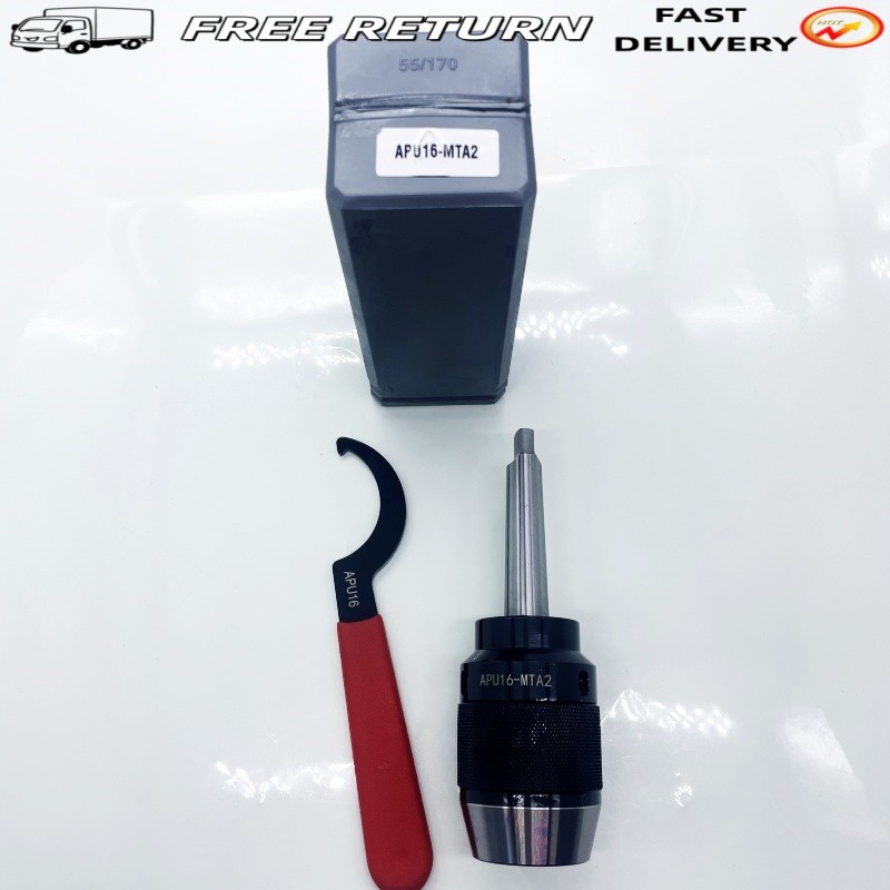 APU16-MTA2 Steel Integral Shank MT2 Morse Taper 2 Keyless Drill Chuck&Spanner