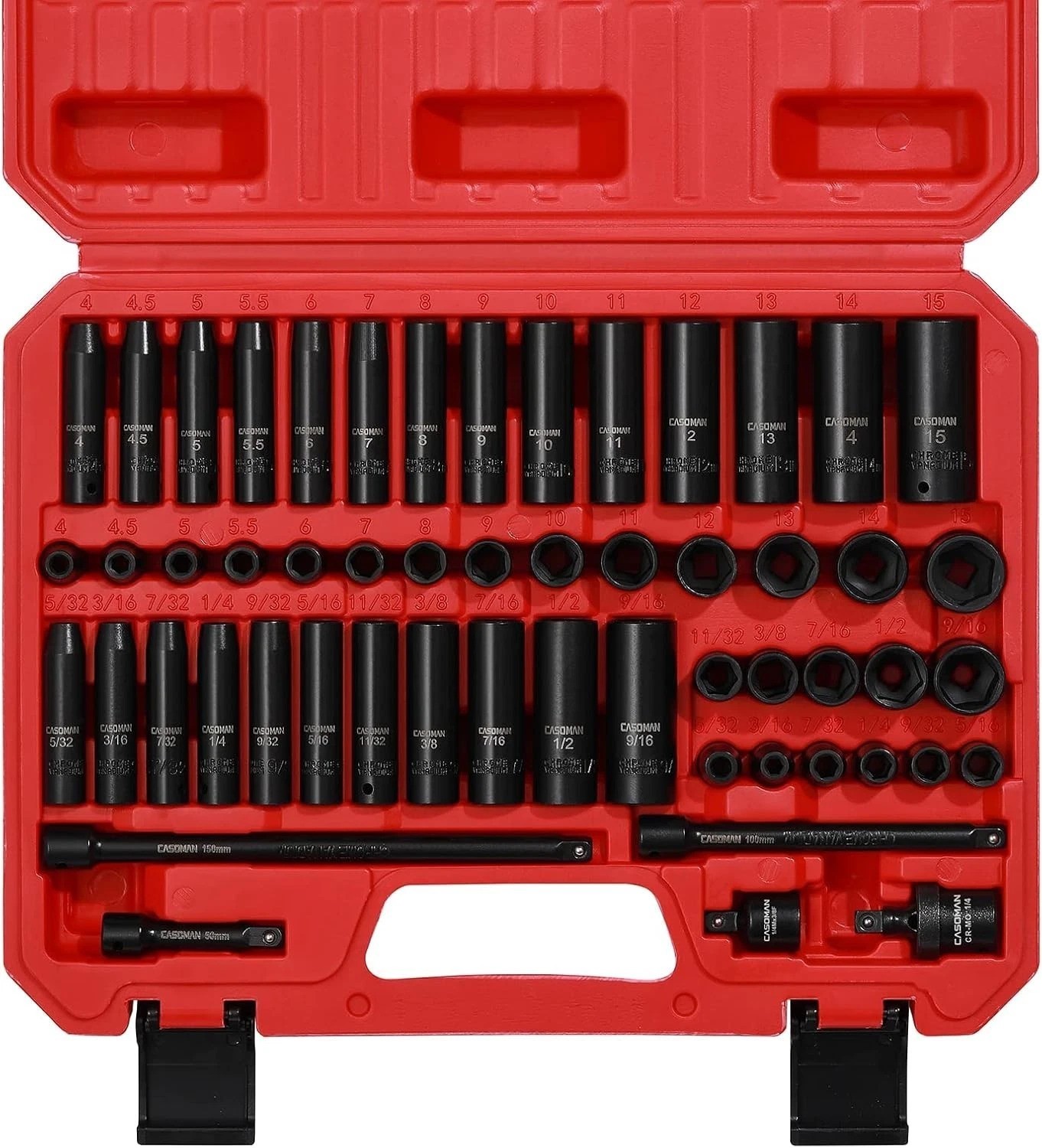 55PC 1/4-Inch Drive Impact Socket Set – Chrome Vanadium & Deep/Shallow