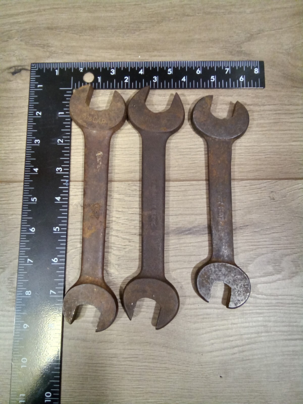 7 LARGE VINTAGE DOUBLE OPEN ENDED SPANNER WRENCHES BILLINGS, FAIRMOUNT, OTHERS