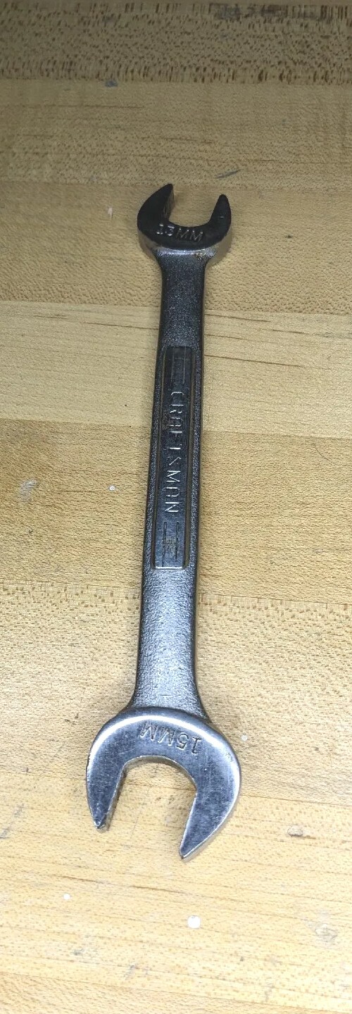 Vintage Craftsman 13mm x 15mm Double Open End Wrench -V- Series ~ USA ~ NMint