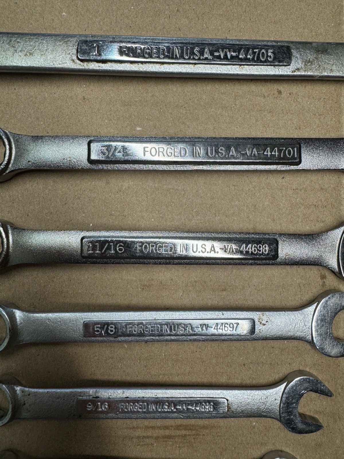 Craftsman 10 piece SAE Combination Wrench Set 1″ to 1/4″ USA Made 12 Pt V VV VA
