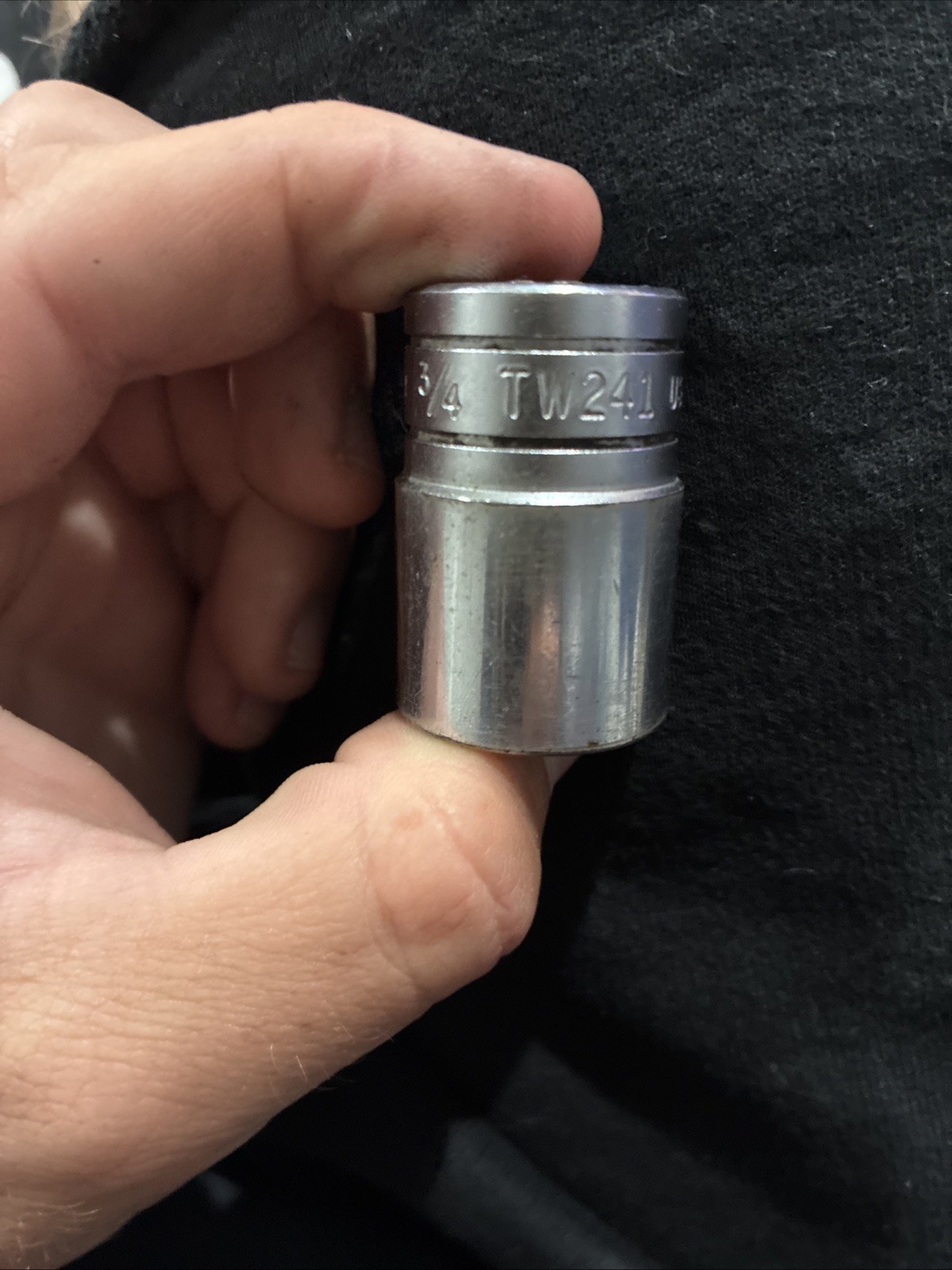 Snap On 1/2″ Drive 3/4″ 6PT Shallow Chrome Socket Worn TW-241 7A