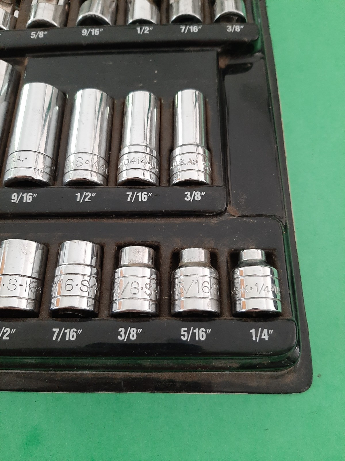 S-K SK Tools USA 3/8” Drive Deep Shallow SAE 27pc. Socket Super Set 6pt Point