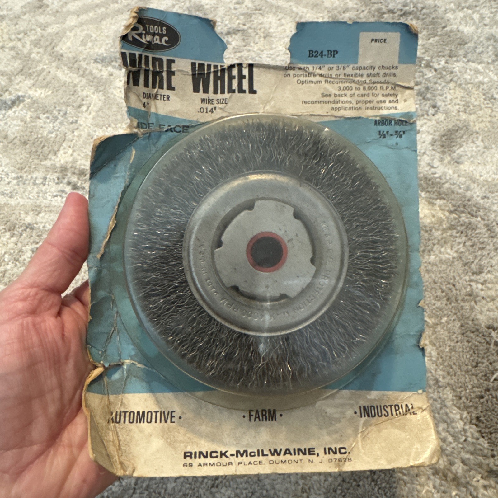 Rimac B24-BP Wire Wheel – 4″ Dia. Wire Size .014″ Arbor Hole 1/2”-5/8”