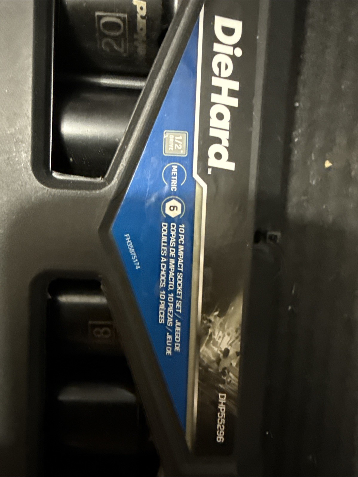 New DieHard DHP55296 10pc Impact Socket Set 1/2″ Drive 6-Point BLK Metric (BC)