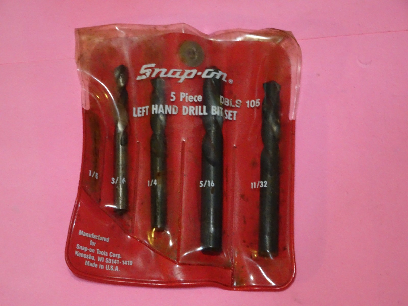 Snap On Tools USA DBCL105A Left-Hand Cobalt Drill Bit Set MISSING 1 Small Bit.