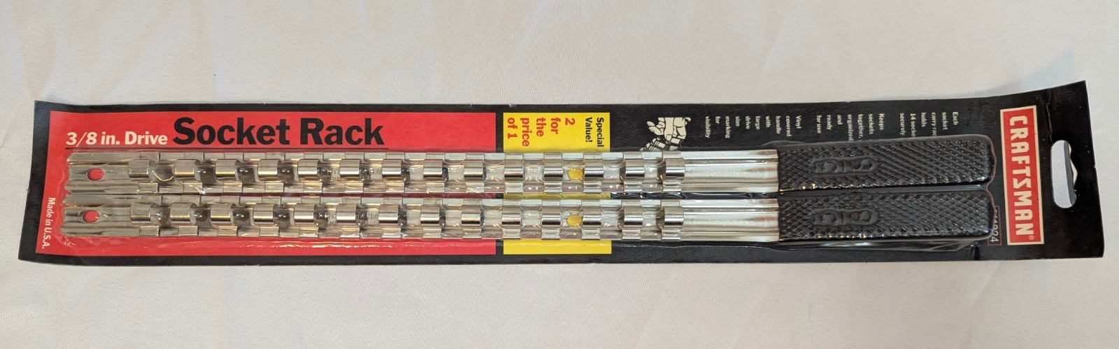Craftsman 3/8″ Drive Socket Racks Holder Organizers Clips Set USA Pair 941324