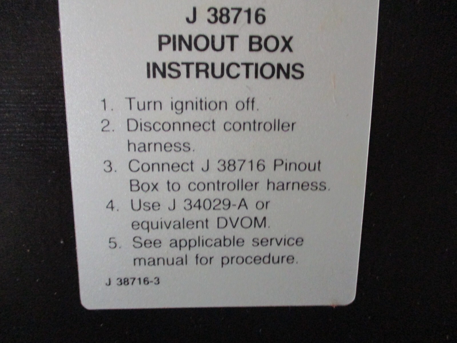 KENT MOORE TOOL J-38716 TEVES MARK IV ABS BREAKOUT BOX KIT