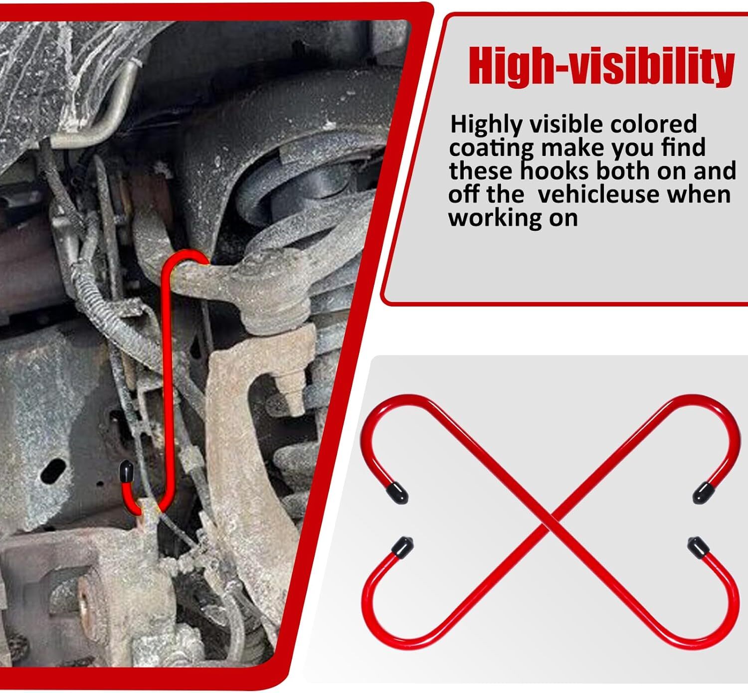 Brake Caliper Hook Red Automotive Tool Use & 6007 Lower Control Arm Prying Tool