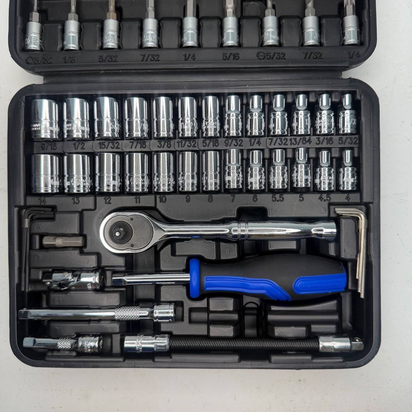 Power Torque 73 Piece 1/4 Inch Drive 6 Point SAE, Metric Tool Set – GM4324 READ