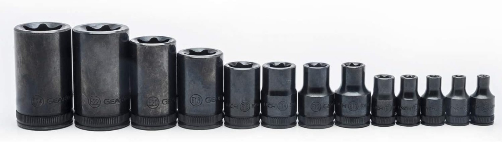Durable 13-Piece E-Torx Socket Set with Black Oxide Finish & Heat Treatment