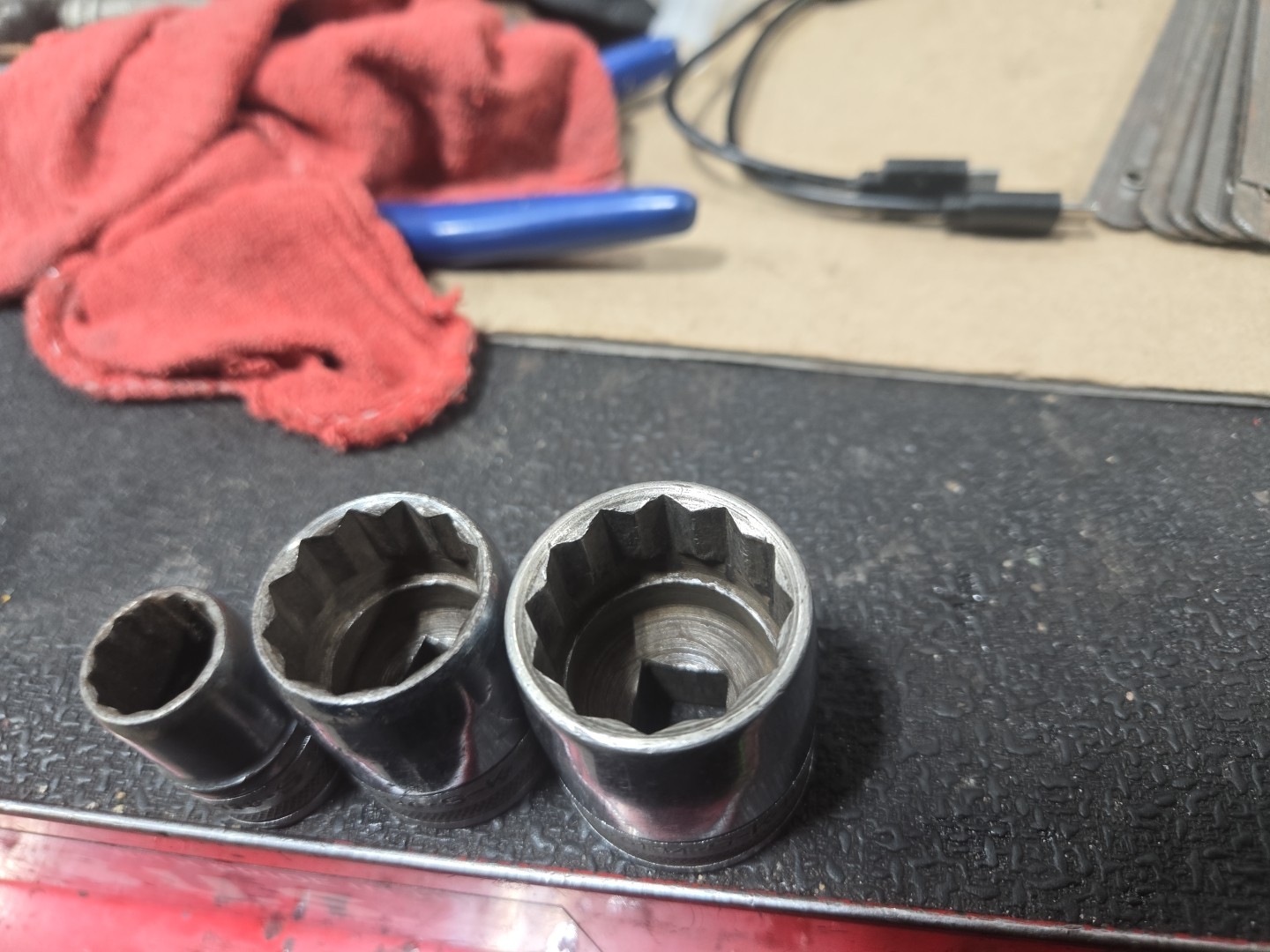 Vintage SK Tools S-K 3pc Socket Set 1/2 Inch Drive 40118 40130 40134