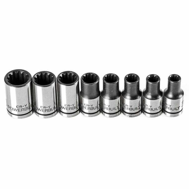 Powerbuilt 8 Piece 1/4 Inch Drive Universal Socket Set with Tray – 642053