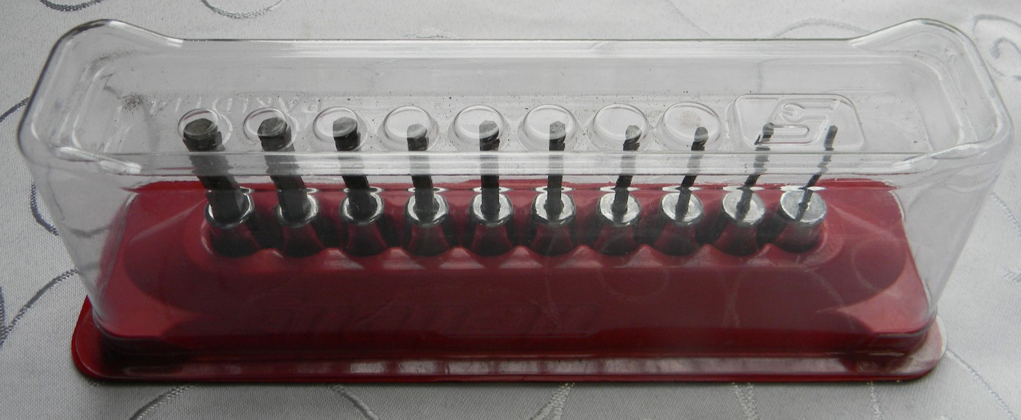 SNAP-ON 1/4″ DR 10PC SAE HEX DRIVER BIT SOCKET SET 1/16″-1/4″ #110ETMAY IN TRAY