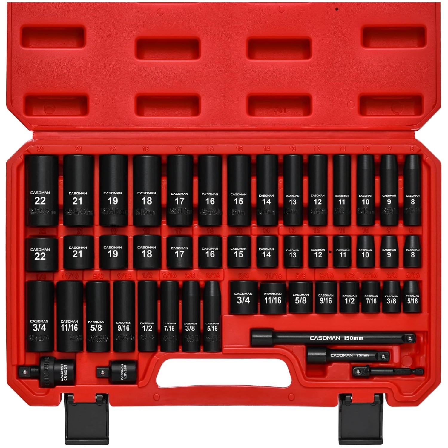 Casoman 49-Piece 3/8″ Drive Impact Socket Set