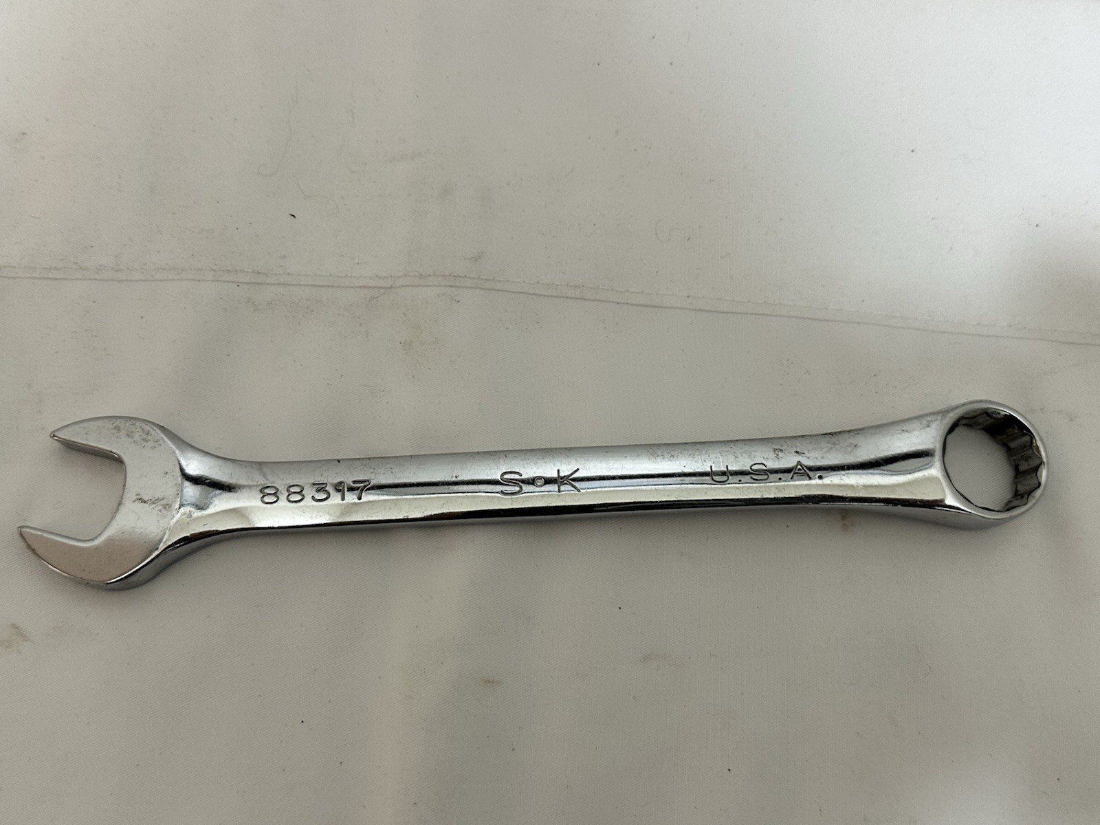 S-K Tools USA 17mm SuperKrome® Metric Combination Wrench 88317 12 Pt SK Polished
