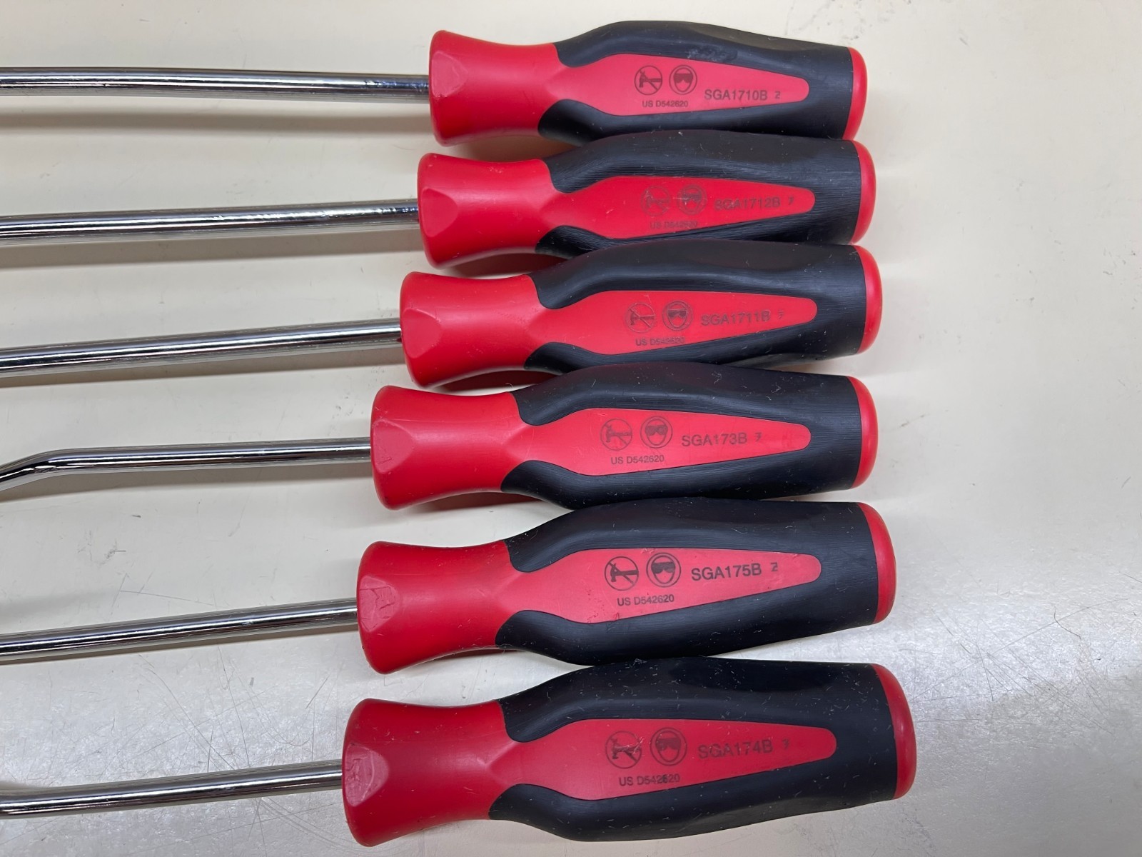 Snap On SGRHT6BR 6-Piece Radiator Hose Pick Red Soft Grip Set Used