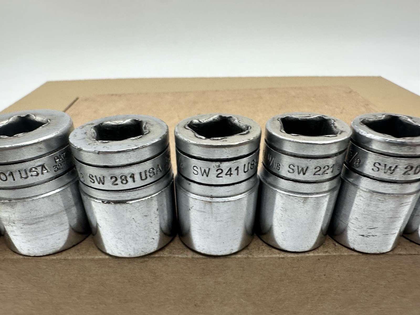 Snap-On Socket Set 1/2″ Drive 1/2″ to 1″ 8 Pcs SW161 – SW321 Vintage Made USA