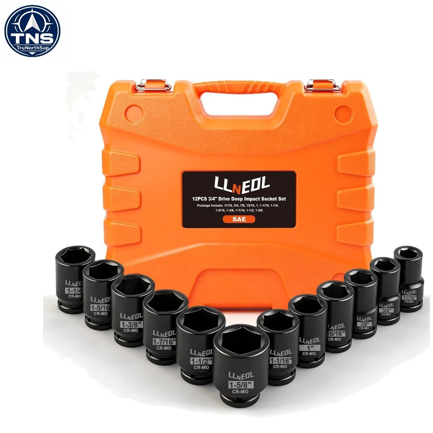 Complete 3/4″ Drive Impact Socket Set: 12-Pcs for Heavy Equipment Maintenance