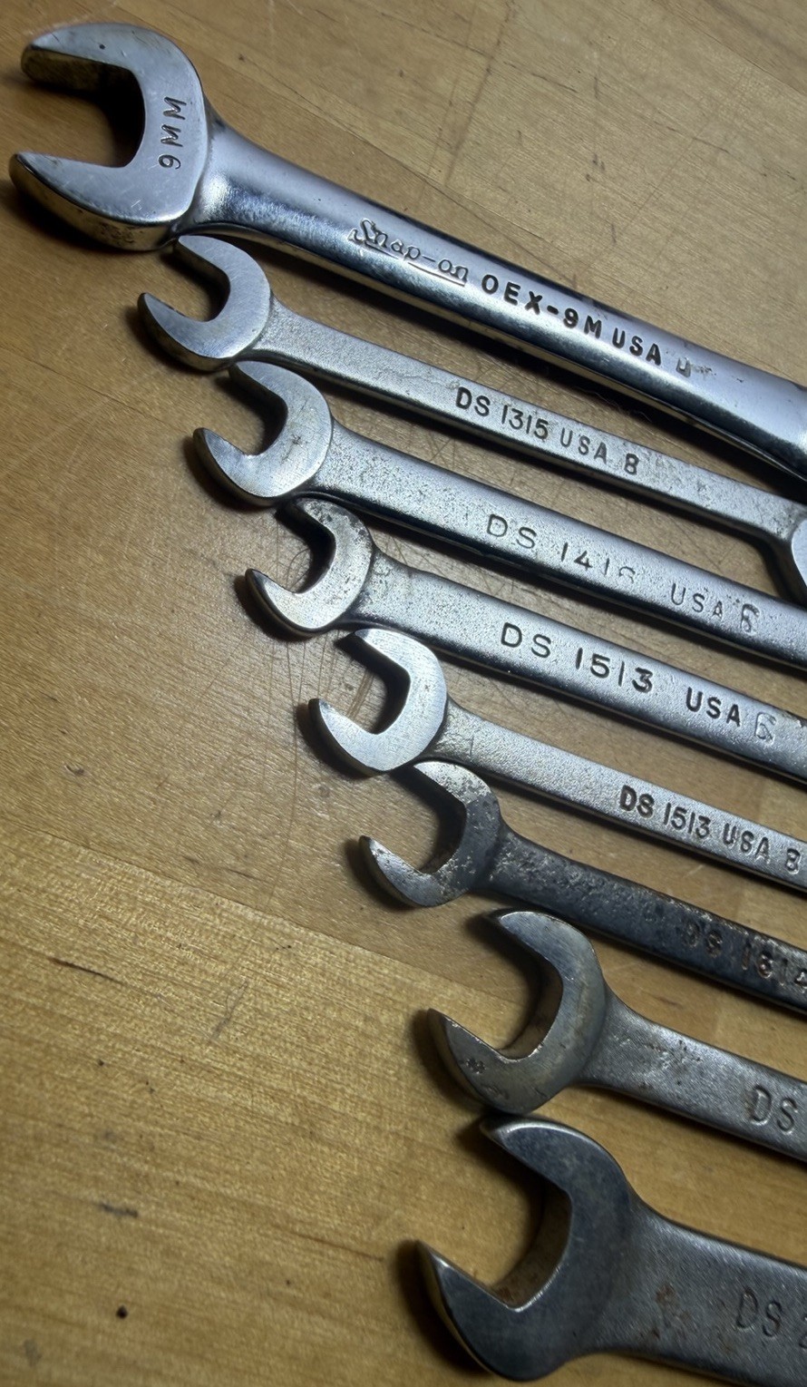 Snap On 15 Pc SAE Ignition 4 Way Open End Angle Wrench Set DS Series OEX