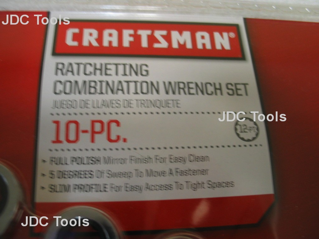 CRAFTSMAN 10pc POLISHED COMBINATION RATCHETING WRENCH SET ALL METRIC 6MM-18MM 20
