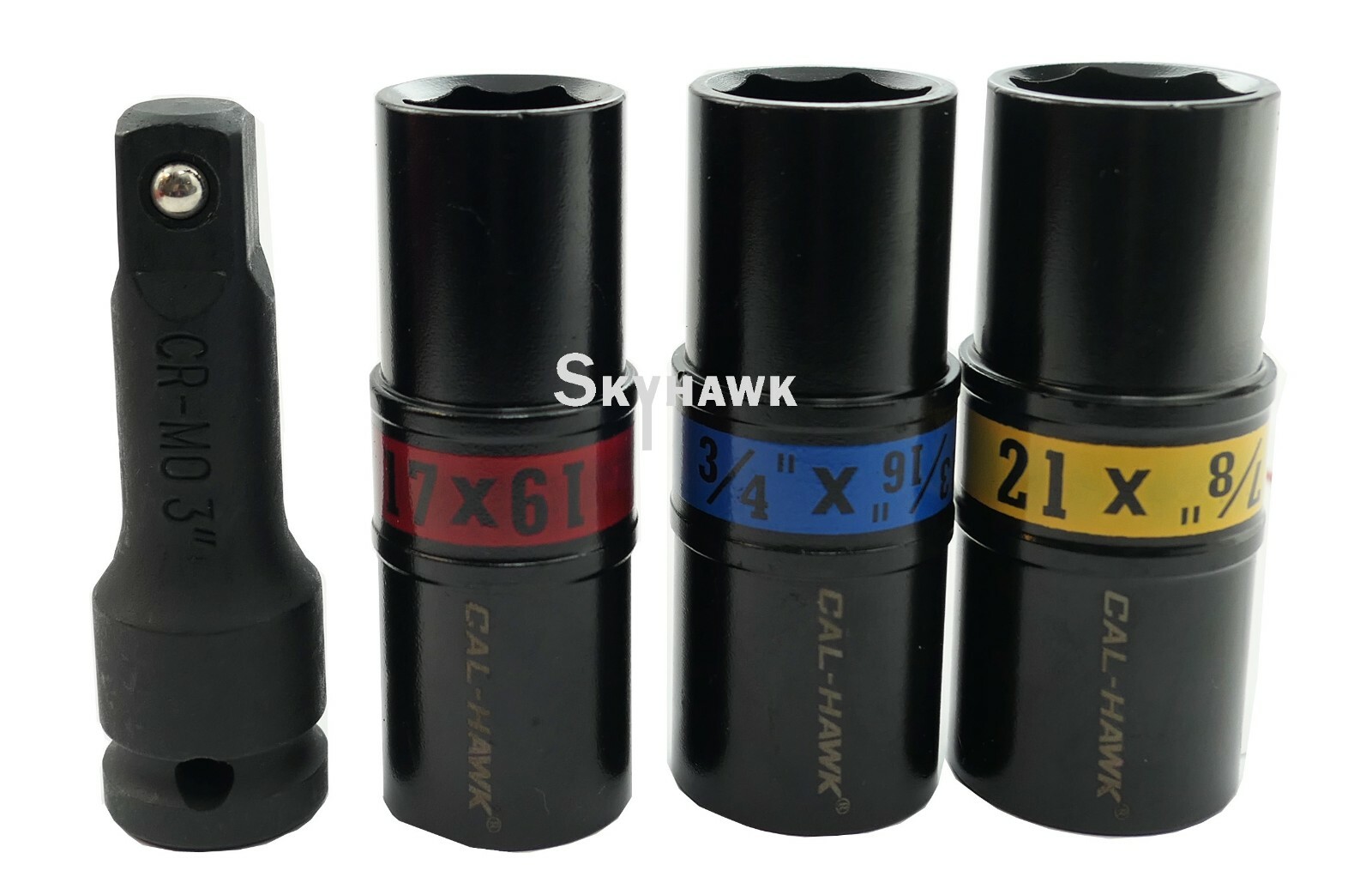 4-pc. 1/2″-Dr. Flip Impact Lug Nut Thin Wall Back and Front Socket Metric/SAE