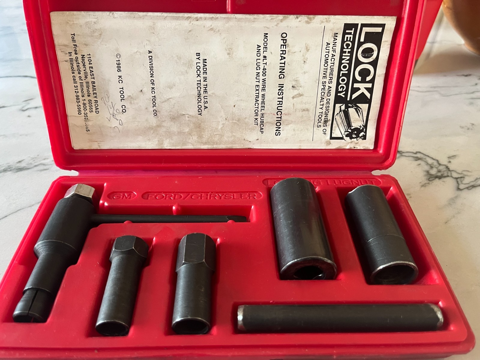 MAC Tools Lock Technology LT-400 Hubcap Wheel Lock Lug Nut Extractor Kit USA