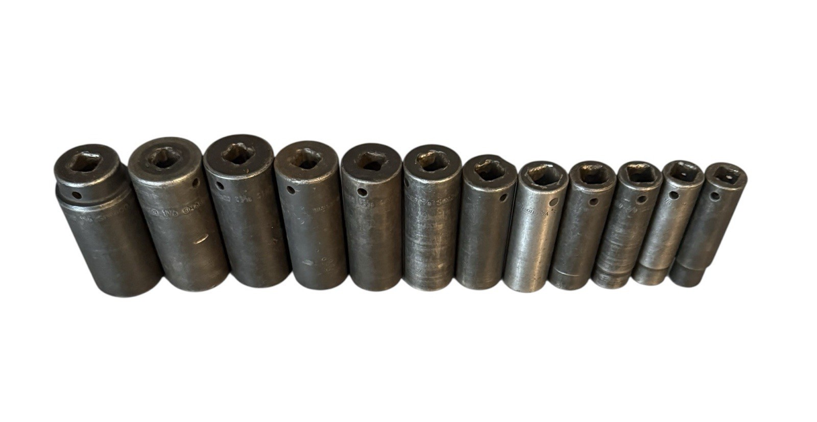 Snap On SIM 160-400 1/2″-1-1/4 1/2” Drive 6 point 12 Pc Set Deep Impact Socket