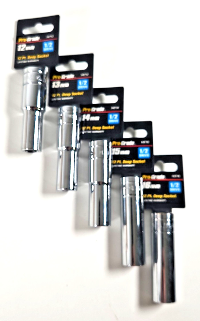 Pro-Grade 19404 0.5 in. Drive SAE Socket Set in Case – 16 Piece