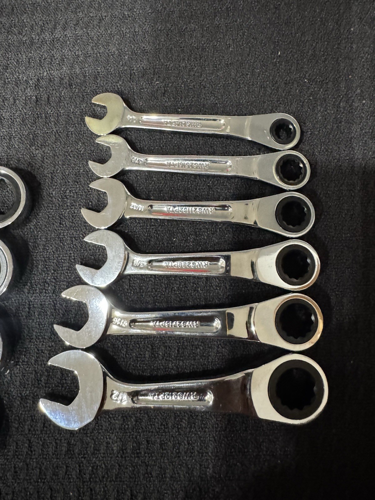 Mac Tools SRWS210PTA 10 Pc. SAE 12 Pt. Stubby Reversible Ratcheting Wrench Set