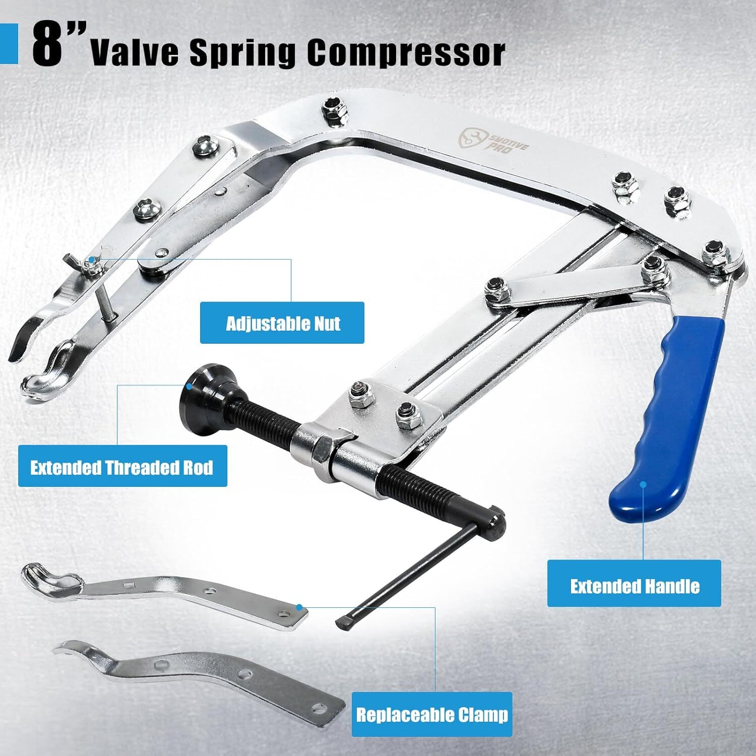 SMOTIVEPRO 8in Valve Spring Compressor Tool Universal Automotive Engine Valve
