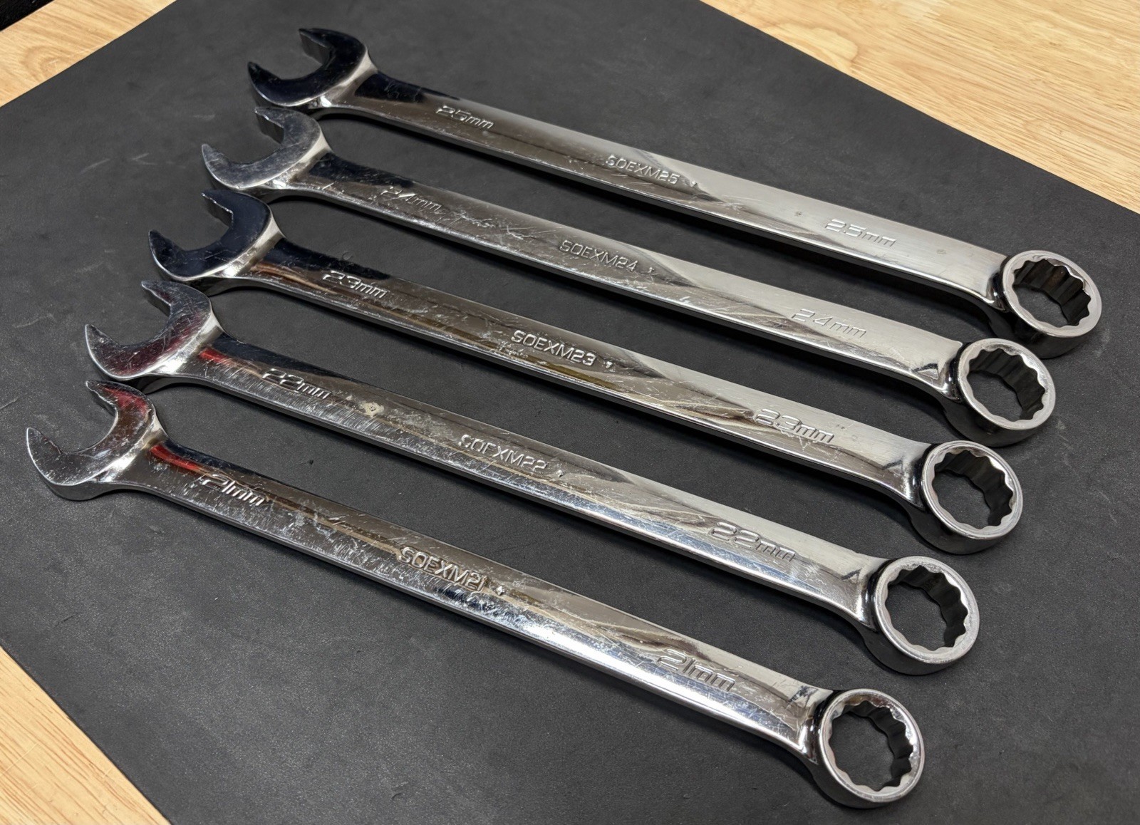 Snap-On Large 5pc Flank Drive Plus Metric Combination Wrenches SOEX Wrench Set