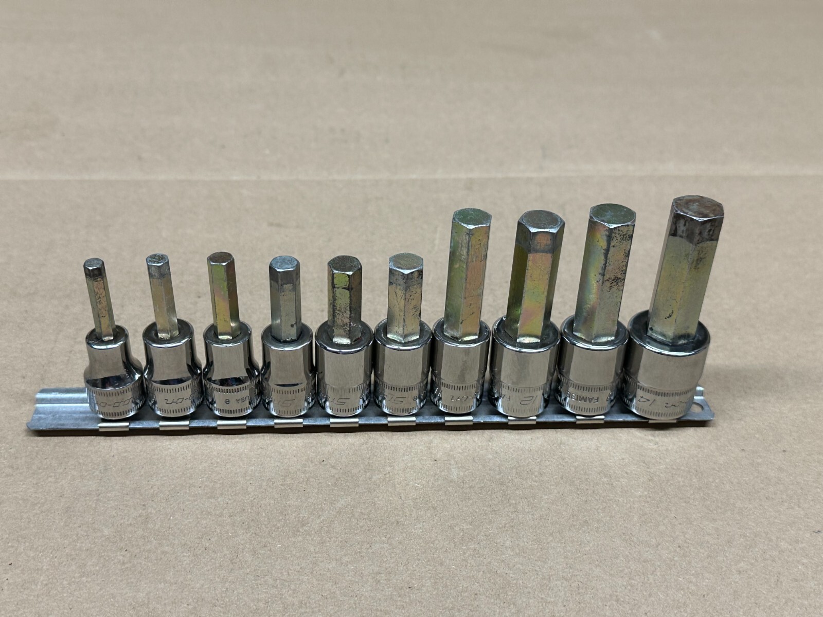 Snap-On 10pc Metric Hex Allen Bit Socket Set – 3/8″ Drive – 5mm to 14mm 211EFAMY