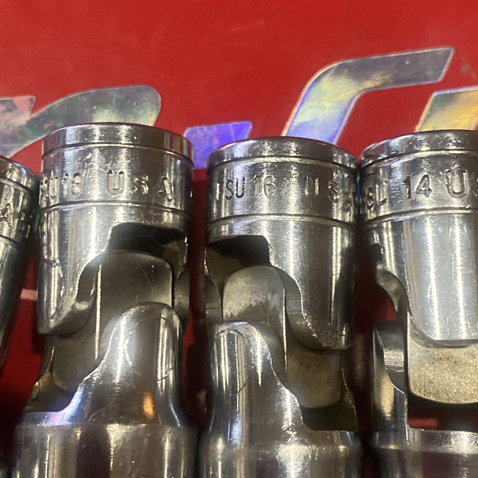 Snap On set of 5, 3/8″ Drive 6 pt Flank Drive Deep Universal Socket, FSU series
