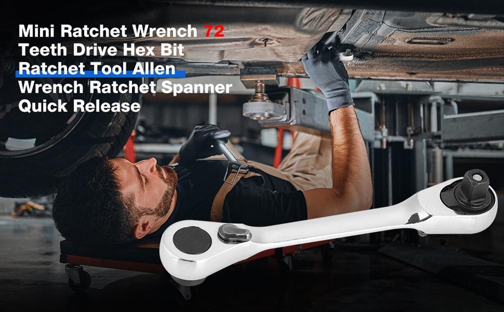 Mini Ratchet Wrench Double Ended Quick Socket Screwdriver Hex Torque Tool Hand