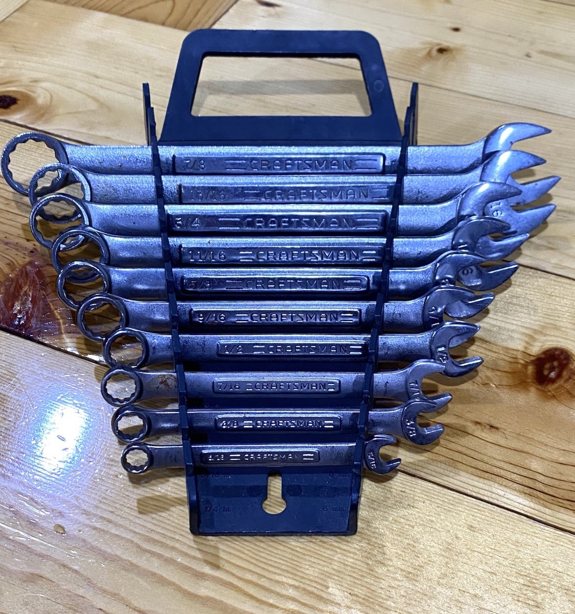 Vintage Craftsman 10pc SAE Combination Wrench Set -VA- Made in USA~ 5/16-7/8