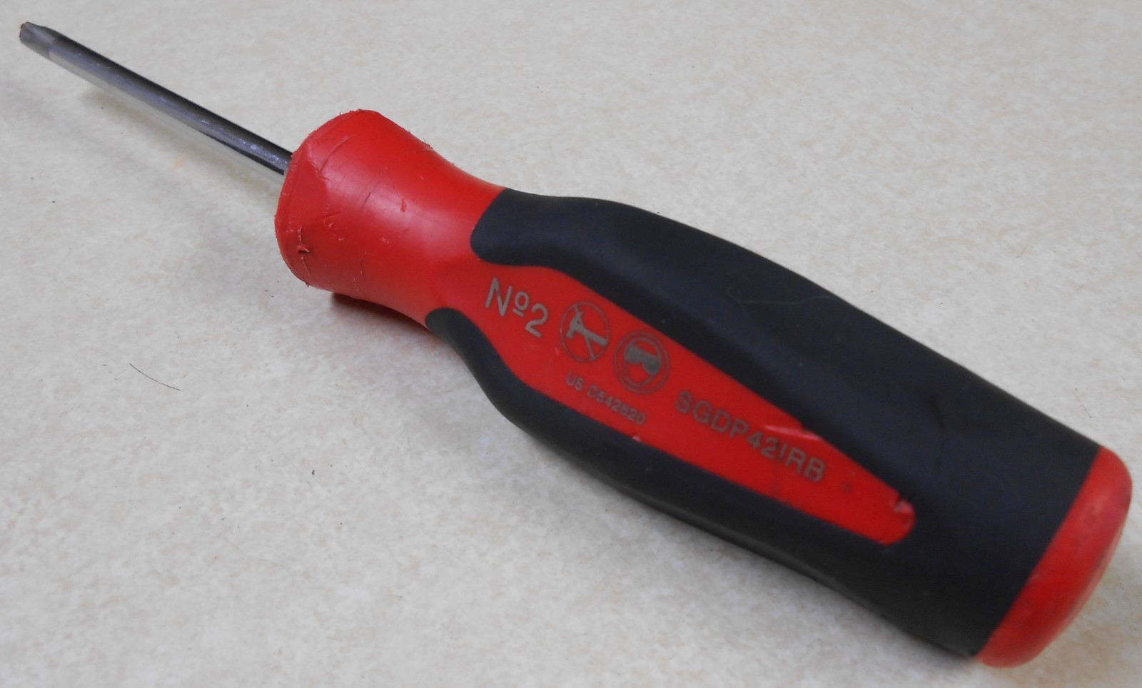 Genuine Snap-on Phillips #2 Soft Grip Standard Screwdriver Red SGDP42IRB
