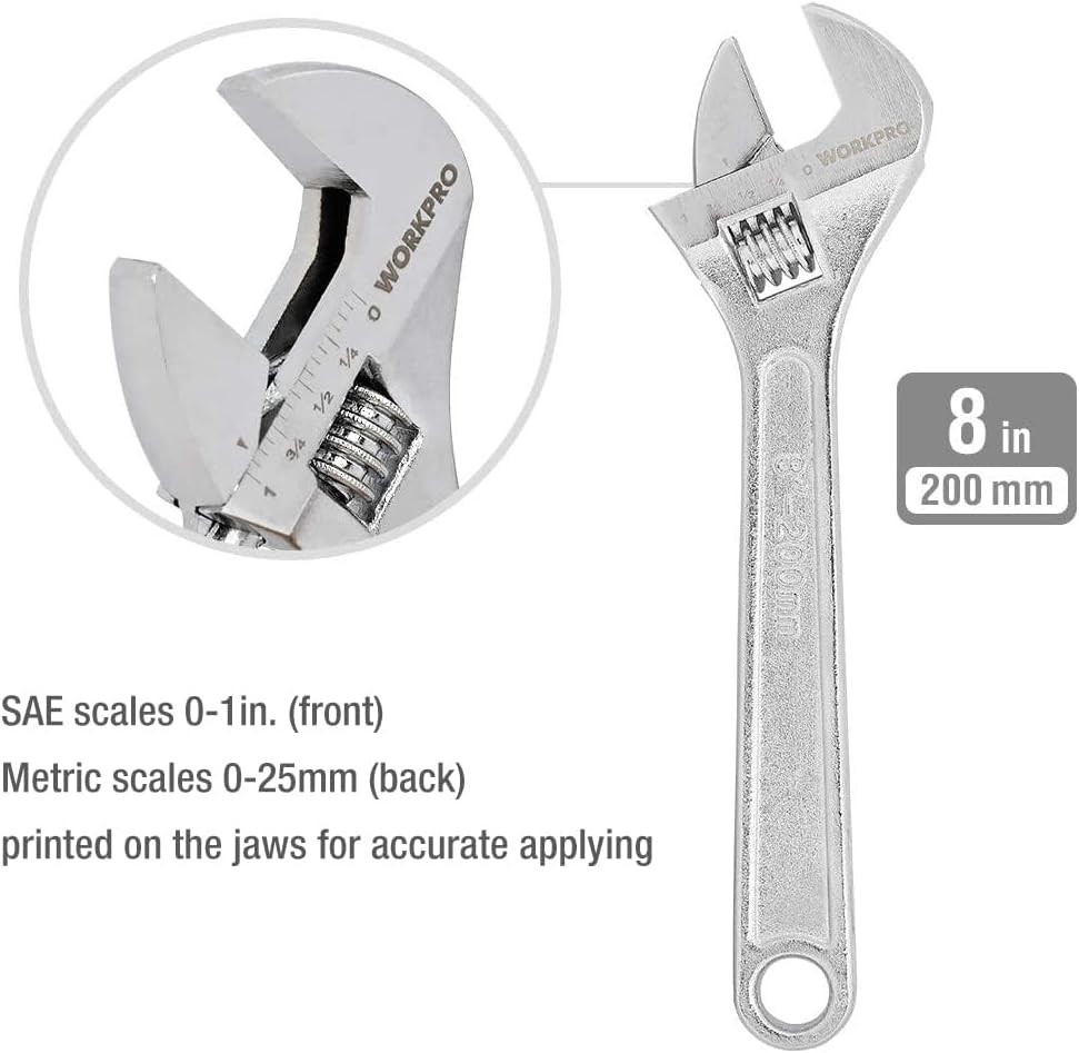 WORKPRO Large Pliers & Wrench Set 6-Piece (10″ Water Pump, 10″ Blue, Silver