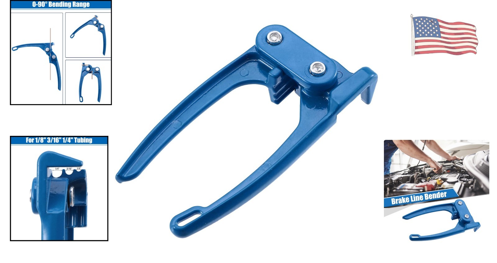Universal 1/8″ to 1/4″ Brake Line Bender – Durable Handheld Tool for Precision