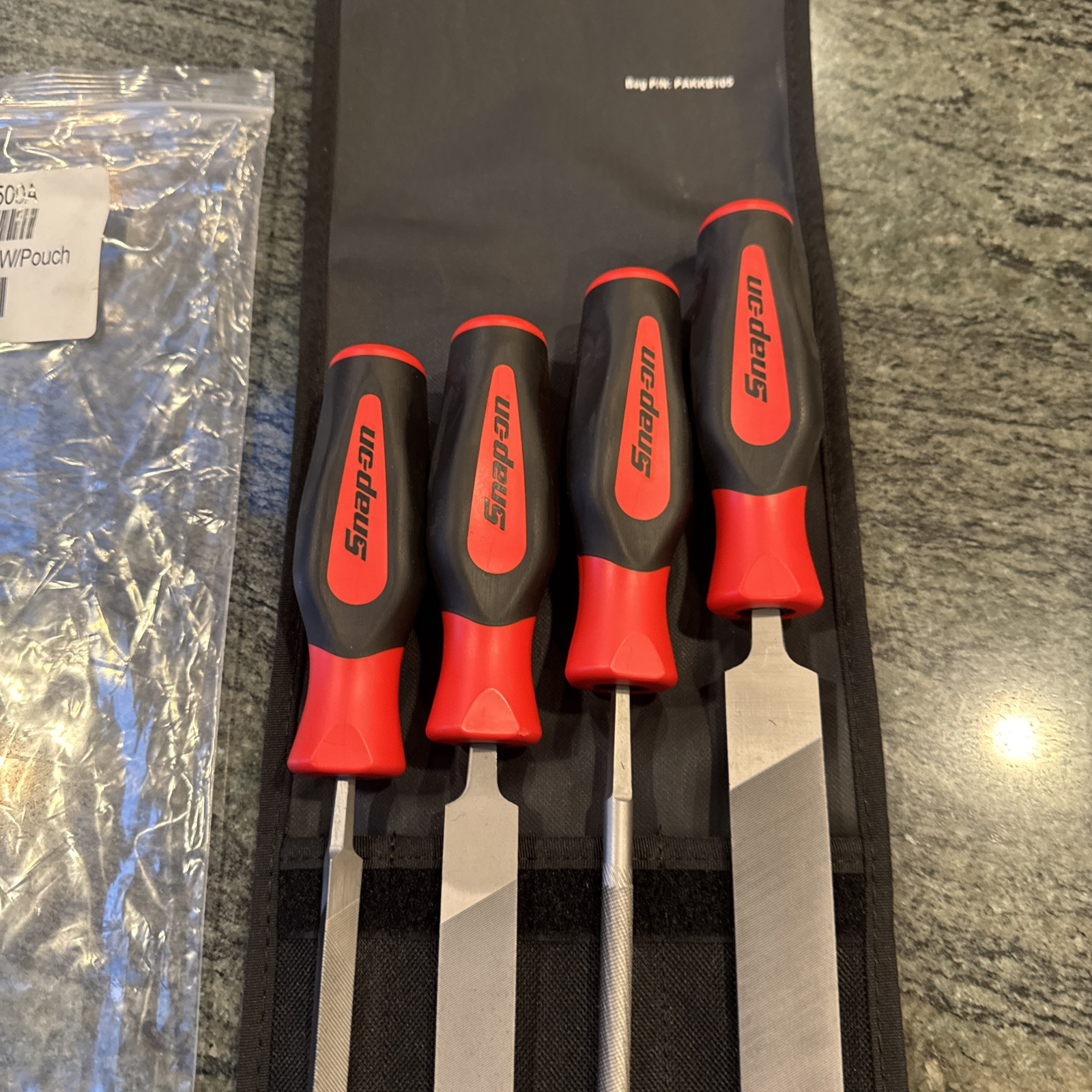 snap on sghbf500a red 4 pc file handle set with pouch new