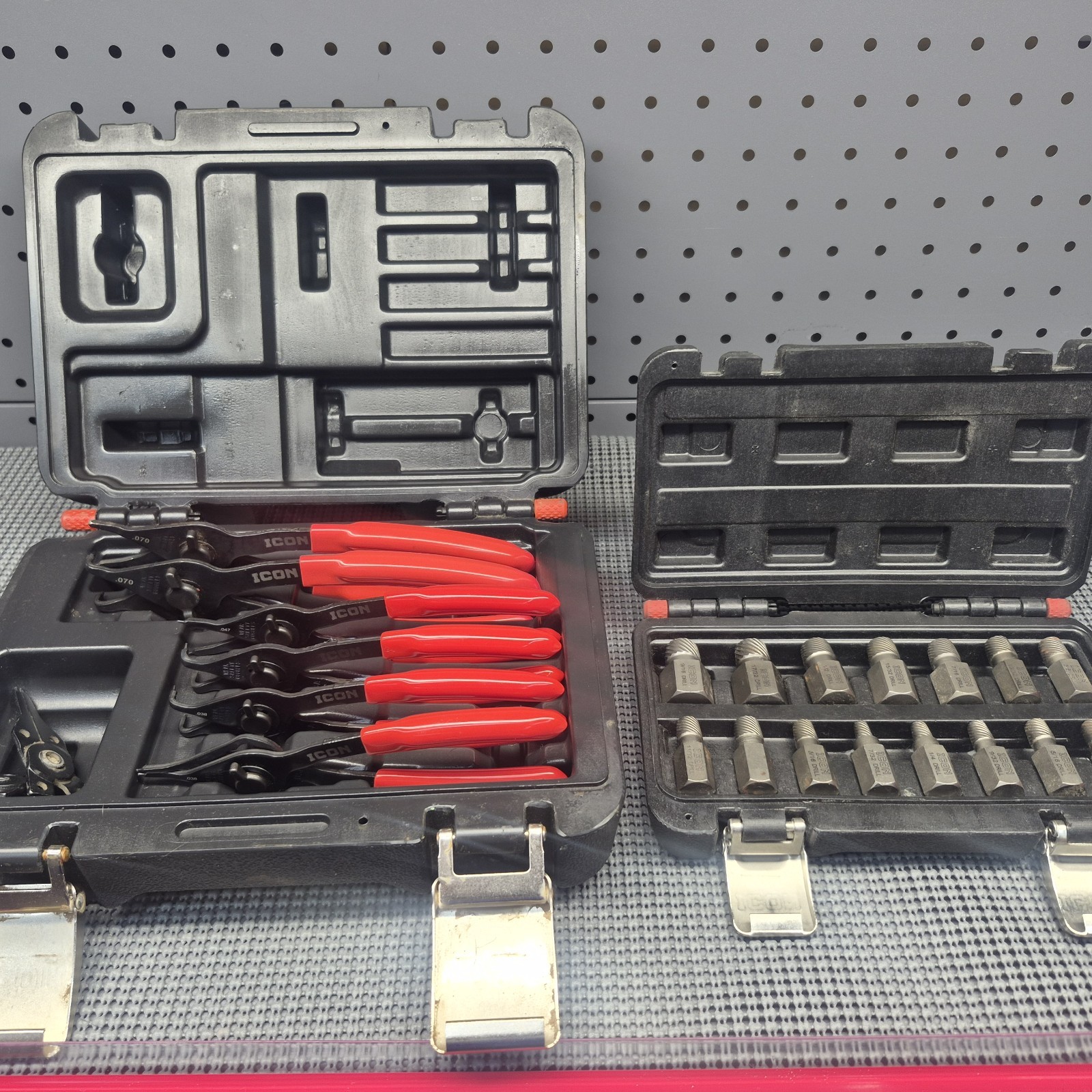 Icon 6-Piece Snap Ring Plier Kit & Icon 50 Piece Bolt Extractor Kit Open Box