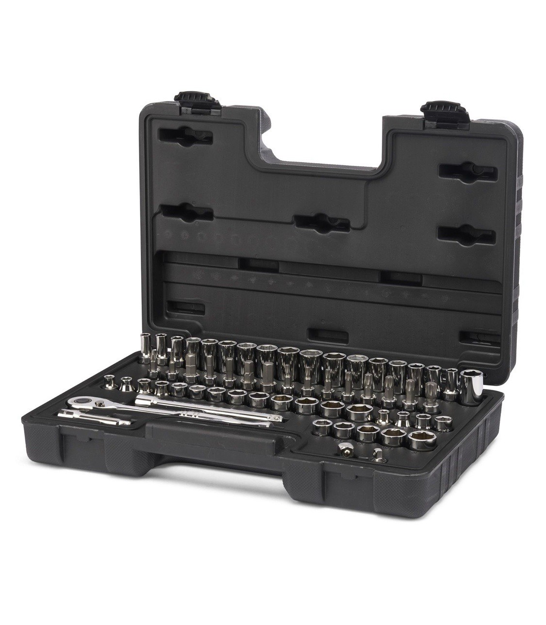 Duralast 3/8in Drive Ratchet/Socket SAE/Metric Tool Set 60 Piece