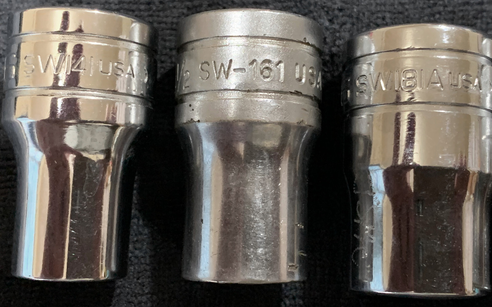 Snap On 1/2″ Dr 9pc Socket Set SAE 7/16″ to 15/16″ 12 Point Shallow SW141-SW301