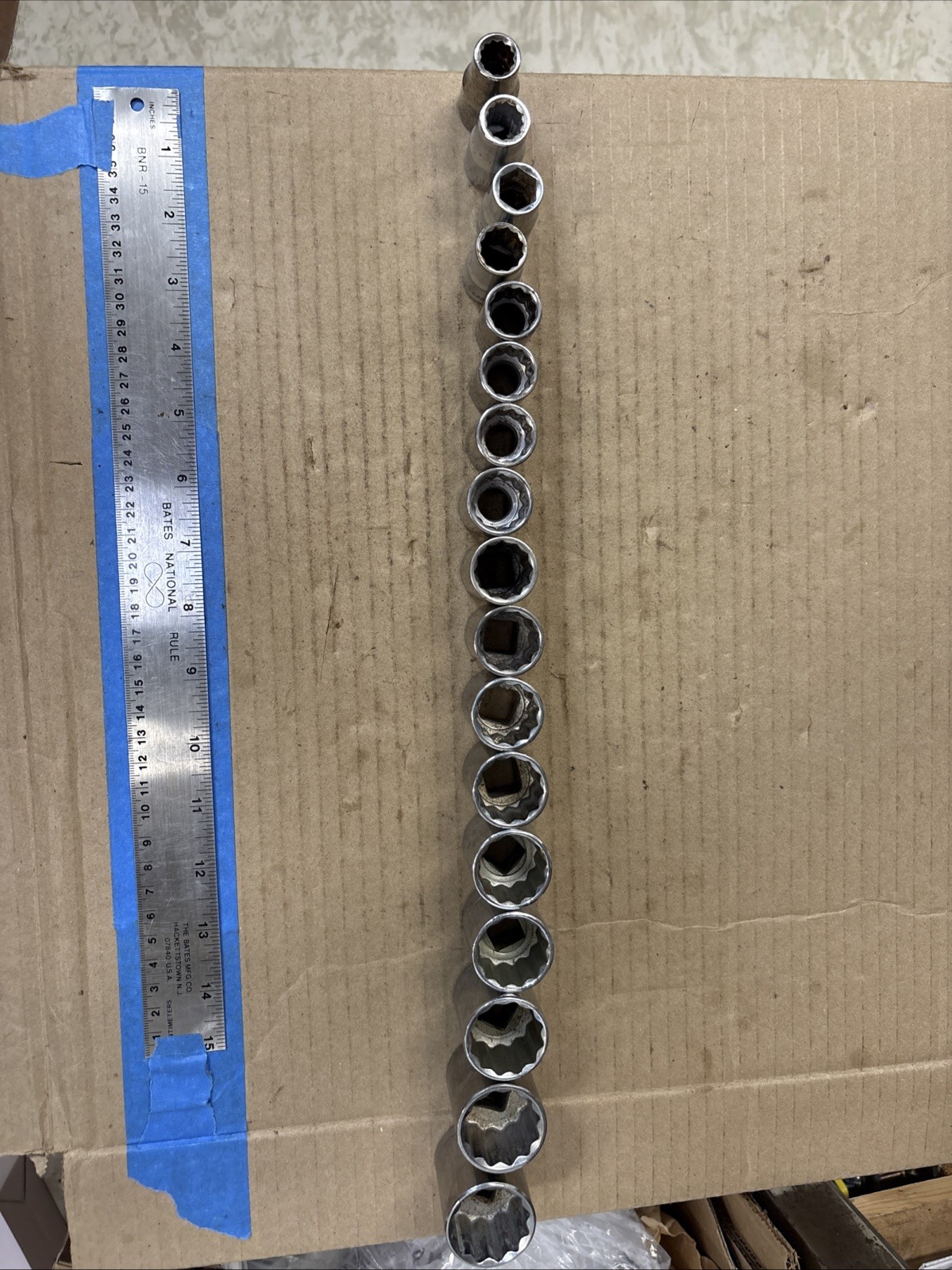 Vtg CRAFTSMAN 17pc 1/2 Drive Metric Socket Set 11-27 12pt (13mm 6Pt) USA No Skip